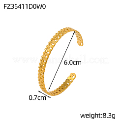 Браслеты-манжеты из нержавеющей стали 304&nbsp;STAS-OY006-82G-2