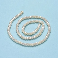 天然養殖淡水パールビーズ連売り  ラウンド  リネン  4~5x4x3mm  穴：0.5mm  約129~133個/連  14.80''（37.6センチメートル）&nbsp;PEAR-A005-03B-01