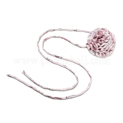 Blumenmuster-Stoff-Rosen-Krawattenhalsketten für Frauen&nbsp;LS-NJEW-Z022-01E