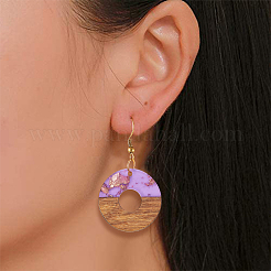 Подвески из прозрачной смолы и ореха RESI-CJ0001-75