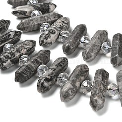 Нити бусин из натурального камня с двойным окончанием G-H069-B09-01