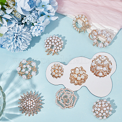 10 шт. 10 стиля ретро-цветочные броши из сплава со стразами для женщин JEWB-WR0001-09