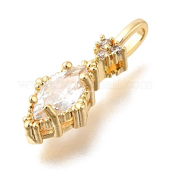 Латунь стекло кулоны&nbsp;KK-U061-20G-01