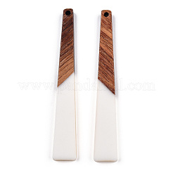 Gros pendentifs en résine opaque et bois de noyer&nbsp;RESI-N025-036-C01