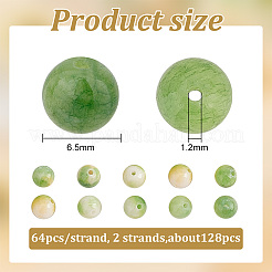 2 нити окрашенных натуральных персидских нефритовых бусин нити G-HY0001-65B