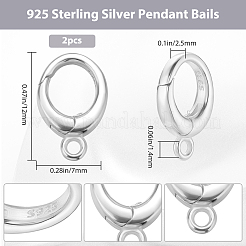 2 шт. 925 кольца-пружинки из стерлингового серебра STER-BBC0006-97A