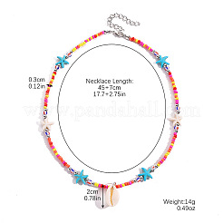 Летние пляжные натуральные ракушки подвески стеклянные бусины ожерелья для женщин FS-WGEF253-03