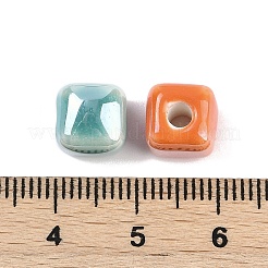 Фарфоровые бусины ручной работы с гальваническим покрытием PORC-R003-05