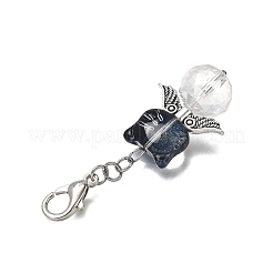 8 шт. стеклянные подвесные украшения в форме кошки&nbsp;HJEW-JM04088