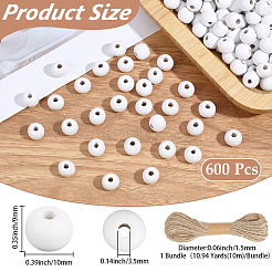 600 pièces de perles en bois naturel teint&nbsp;WOOD-PA0001-68A