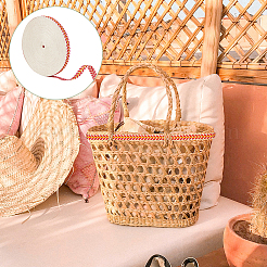 20 ярд ленты из полиэстера с вышивкой в этническом стиле и листьями&nbsp;OCOR-WH0070-109B