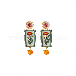 Ohrstecker und Hängeohrringe aus Legierung und Emaille für Damen&nbsp;WG66E5A-01
