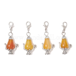 Декоративные подвески в виде чайника из натурального кракелюрного агата.&nbsp;HJEW-JM04734-02