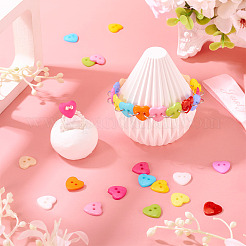 150шт акриловые пуговицы в форме сердца&nbsp;BUTT-TA0001-38