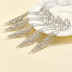 2 комплект 2 цветов готический конус железный полый протектор для пальцев на Хэллоуин BJEW-CN0001-16B