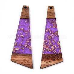 Большие подвески из прозрачной смолы и орехового дерева RESI-TAC0017-51-B01