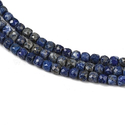 Нитки бусины из натурального ляписа-лазури G-RM2025-D52-4x4mm-A