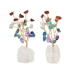 4 шт. натуральные смешанные драгоценные камни в виде крошки для украшения витрины «Дерево жизни» AJEW-JD00015