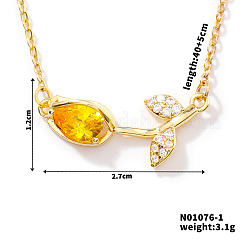 Модные латунные подвески в виде цветка тюльпана с кубическими цирконами в форме паве для женщин SG6525-3