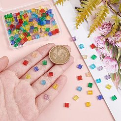 160 шт. 8-х цветные прозрачные стеклянные бусины с тремя отверстиями&nbsp;SEED-AR0001-27