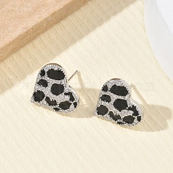 Aretes de latón con micro pavé de circonio cúbico para mujer&nbsp;EJEW-A168-09P