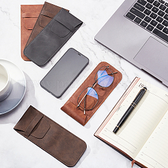 6шт 3 цвета PU искусственная кожа футляр для очков AJEW-NB0003-21