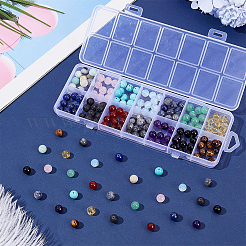 168шт. 14 стиля наборов бусин из натуральных и синтетических драгоценных камней G-AR0006-28