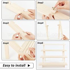 Présentoirs en bois à 4 étage&nbsp;ODIS-WH0027-028