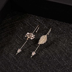 9 pièces 9 style fleur & arbre & feuille & lettre initiale v & bowknot boucles d'oreilles en zircone cubique&nbsp;JX189A