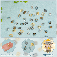 320 шт. 4-х цветные прямоугольные застежки из сплава с пряжками FIND-FG0002-83