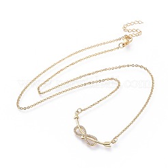 Colliers en laiton avec pendentif avec zircone cubique de micro pave&nbsp;NJEW-F271-02