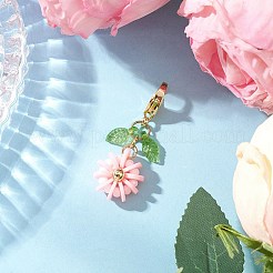 Подвески из полимерной глины и стекла в виде цветов HJEW-MZ00327-04