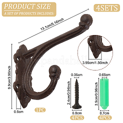 Железные настенные крючки вешалки AJEW-WH0415-28