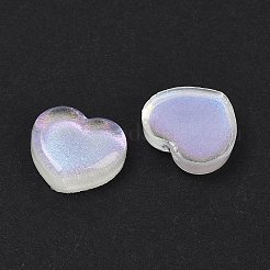 クリア樹脂カボション  グリッターと  ハート  レモンシフォン  18x19.5x6.5mm&nbsp;X-CRES-P019-04H