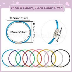 32 шт. 8-цветные прочные брелки из нержавеющей стали&nbsp;FIND-UN0009-29