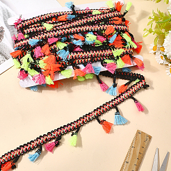 Ruban à franges tressé en polyester mille-pattes&nbsp;SRIB-CY0001-06B