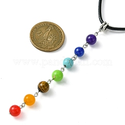 Collane con ciondolo con pietre preziose chakra naturali e sintetiche&nbsp;NJEW-JN04539