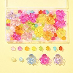 80шт 4 стиля прозрачные акриловые бусины&nbsp;MACR-FS0001-61