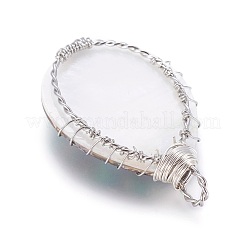 Ракушки морского ушка / ракушки пауа обернутые проволокой большие подвески&nbsp;SSHEL-L008-54P