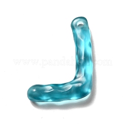 透明樹脂アルファベットペンダント  文字チャーム  文字L  41~45x33~52.5x8mm  穴：3.5mm&nbsp;LS-RESI-C028-02L