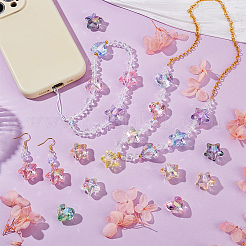 50 шт. 2 стиля УФ-покрытие прозрачные акриловые бусины MACR-GA0001-07