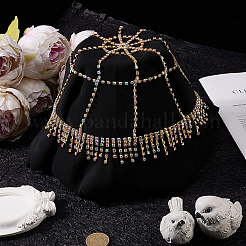 Сетчатые повязки на голову из сплава со стразами OHAR-WH20007-05G-01