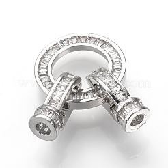 Латунные микро проложить кубического циркония раз за застежками ZIRC-S058-25P