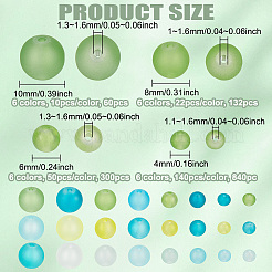 1332шт. 24 набора прозрачных стеклянных бусин&nbsp;FGLA-PH0001-13