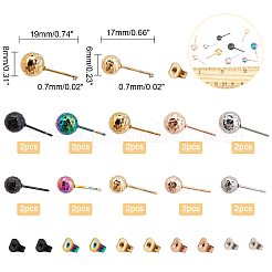 20 шт. 10 стиля ионного покрытия (IP) 304 нержавеющая сталь серьги-гвоздики фурнитура STAS-DC0001-10