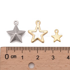 ステンレス鋼のチャーム  スター  ミックスカラー  8.5~40x7~30x0.6~1mm  穴：0.7~4mm&nbsp;STAS-MSMC001-04