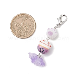 4 шт. фарфоровые бусины ручной работы «Манэки-нэко»&nbsp;HJEW-JM04252