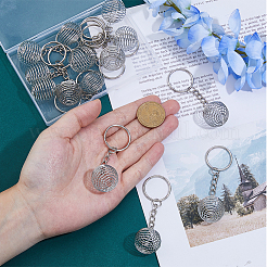 Брелок в виде клетки со спиральными бусинами из железа KEYC-DC00004