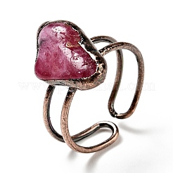 Открытые кольца-манжеты с натуральными драгоценными камнями неправильной формы G-D468-01R