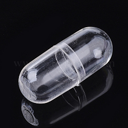 Contenants de perles en plastique pouvant être ouverts, récipient en forme de capsule, clair, 24x10.5mm, diamètre intérieur: 8.5 mm, capacité: 1 ml (0.03 oz liq.)